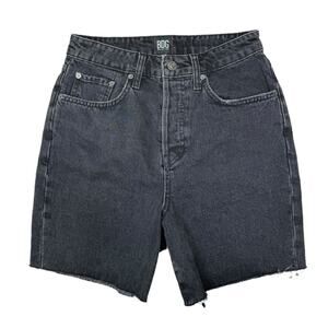 BDG Black Jean Shorts High-Waisted Frayed Hem